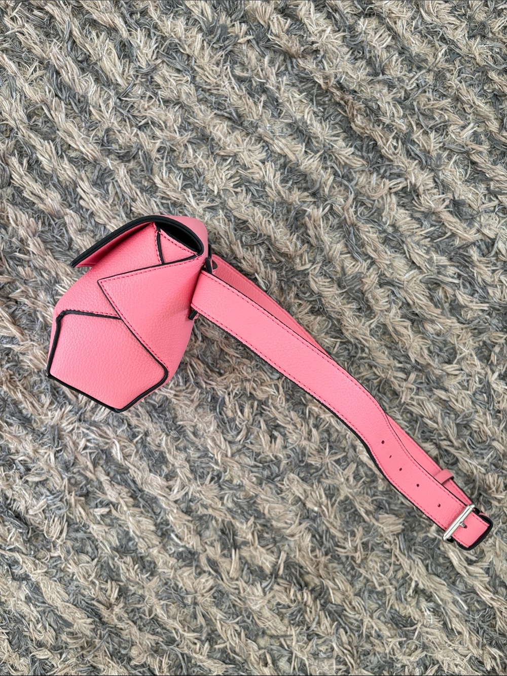 French Connection Pink Pebble PU Crossbody Belt Bag New! - Picture 6 of 12